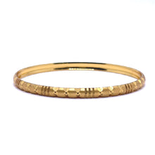 Elegant Yellow Gold Plated Bangle 1 Piece Featuring Textured Traditional Design and Fine Geometric Engravings Electro Gold Plated Bangle
