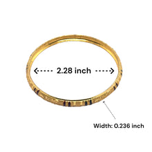 Designer Yellow Gold Plated metal 1 Piece Bangle with Engraved Texture and Geometric Motifs for a Traditional Look