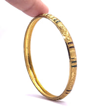 Designer Yellow Gold Plated metal 1 Piece Bangle with Engraved Texture and Geometric Motifs for a Traditional Look