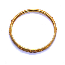 Vintage-Inspired Yellow Gold Plated Bangle 500ml with Detailed Geometric Engravings and Traditional Electroplated 1 Piece Gold Bangle