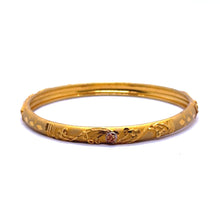 Vintage-Inspired Yellow Gold Plated Bangle 500ml with Detailed Geometric Engravings and Traditional Electroplated 1 Piece Gold Bangle
