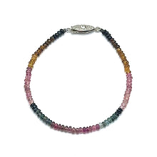 Multi Tourmaline Natural Rondelle Facet Beads Gemstone Bracelet