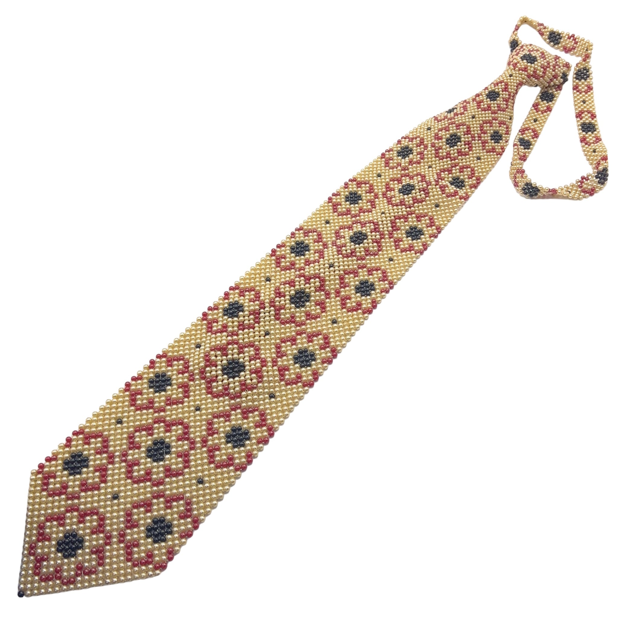 Handcrafted Floral Shaped Pearl Tie Exquisite Botanical Charm