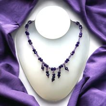 Natural Amethyst Ball & Rondelle Facet Cut Bead February Birthstone Necklace
