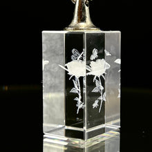 3D Crystal Rose Floral Keychain Laser Engraved