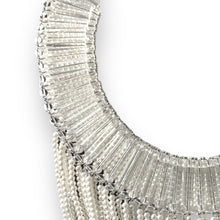 Handmade Choker Fringed Tassels White Pearl 19