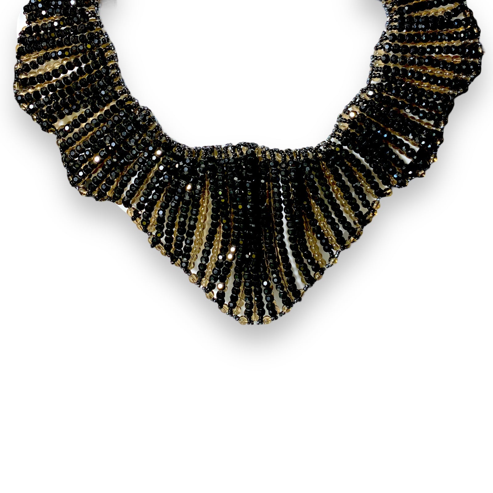 Handmade Collar Necklace 20" Black Bead Stole Collar Choker Jewelry
