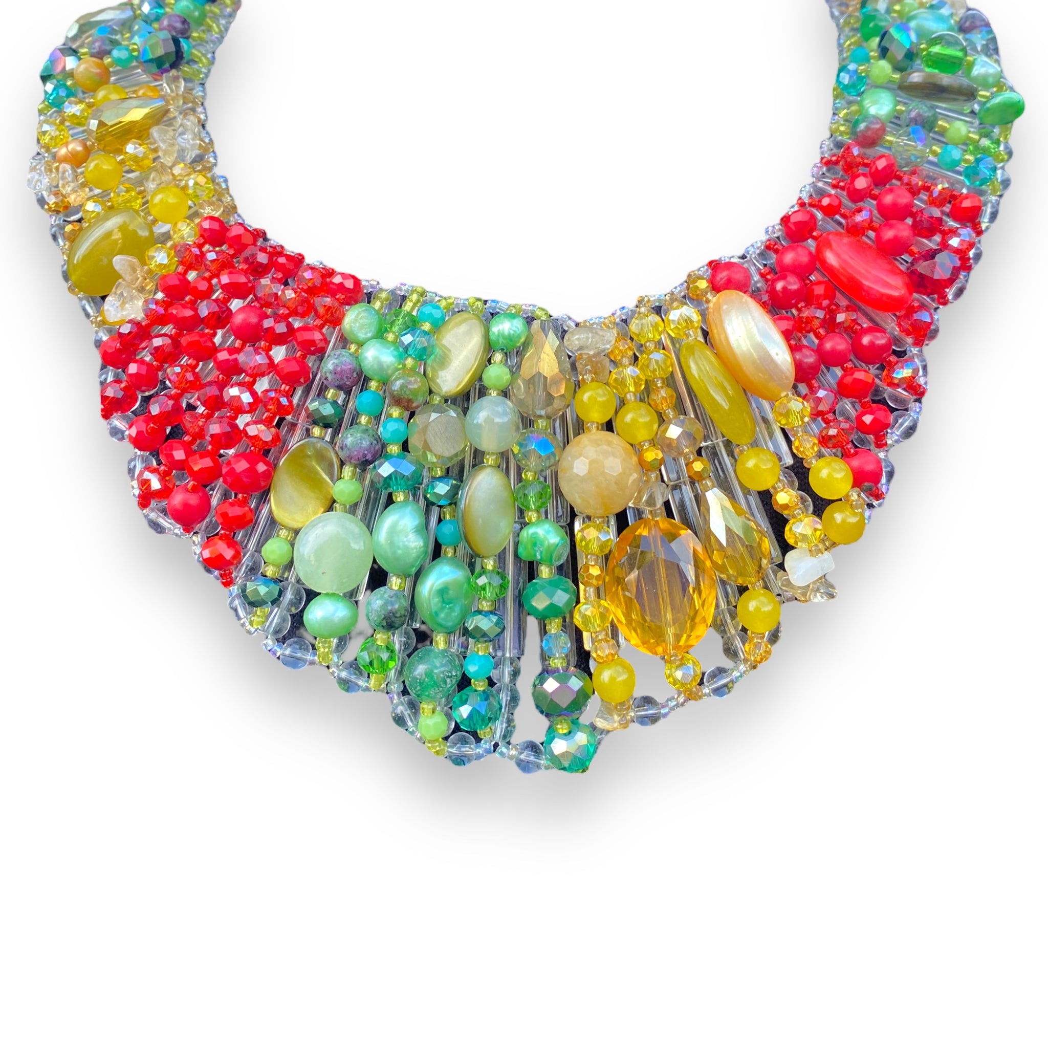 Handmade Pride Choker 20"  Multicolors  Beads Statement Bib Necklace
