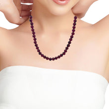 Natural Garnet Plain 5mm Ball Gemstone Necklace Jewelry