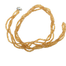 Natural Citrine Rondelle Facet Cut Beads Gemstone Twisted Necklace