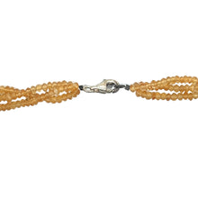 Natural Citrine Rondelle Facet Cut Beads Gemstone Twisted Necklace