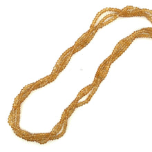 Natural Citrine Rondelle Facet Cut Beads Gemstone Twisted Necklace