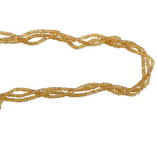 Natural Citrine Rondelle Facet Cut Beads Gemstone Twisted Necklace
