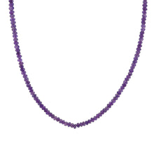 Natural Amethyst Rondelle Facet Cut Beads Gemstone Necklace