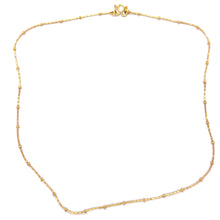 Micron Gold Plated Bead on Classic Minimalist Chain Necklace Jewelry