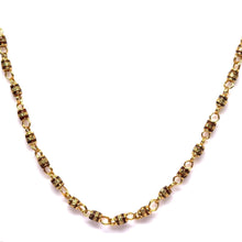 Gold Plated Chain Cylindrical Cross-Patterned Linked Necklace Jewelry