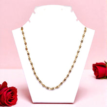 Gold Plated Chain Cylindrical Cross-Patterned Linked Necklace Jewelry