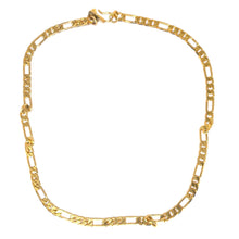Chic Gold Electroplated Cuban and Chain Link Figaro Necklace Jewelry