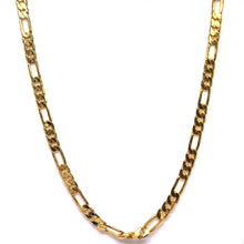 Chic Gold Electroplated Cuban and Chain Link Figaro Necklace Jewelry