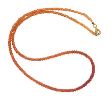 Natural Carnelian Rondelle Facet Bead Gemstone Necklace Jewelry