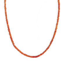 Natural Carnelian Rondelle Facet Bead Gemstone Necklace Jewelry