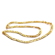 Gold Plated Figaro Style Chain Necklace Jewelry