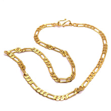 Gold Plated Chain Figaro Unique Fashion Necklace Jewelry