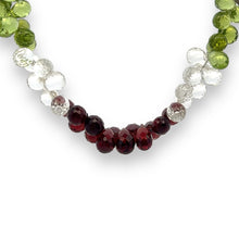 Natural Handmade Necklace Rodholite, White Topaz,Peridot, Iolite, Smoky Quartz Gemstone Faceted Dew Drop Jewelry