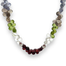 Natural Amethyst Prehnite Iolite Smoky Quartz Peridot White Topaz Garnet Necklace