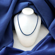 Natural Blue Sapphire Rondelle Facet Cut Beads Precious Necklace