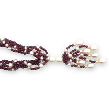 Natural Garnet Ball & Fresh Water Pearl Gemstone Necklace Jewelry