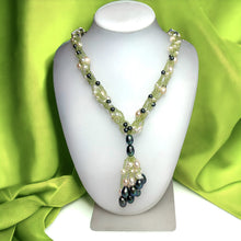 Natural Peridot & Pearl Round Plain Birth Gemstone Necklace