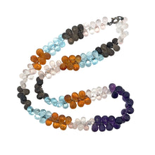 Natural Rose Quartz Smoky Quartz Sky Blue Topaz Citrine Amethyst Gemstone Semi Necklace