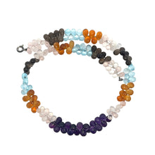 Natural Rose Quartz Smoky Quartz Sky Blue Topaz Citrine Amethyst Gemstone Semi Necklace