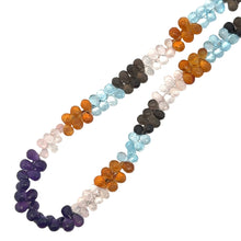 Natural Rose Quartz Smoky Quartz Sky Blue Topaz Citrine Amethyst Gemstone Semi Necklace
