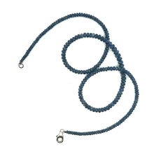 Natural Blue Sapphire Rondelle Facet Cut Beads Precious Necklace