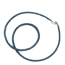 Natural Blue Sapphire Rondelle Facet Cut Beads Precious Necklace