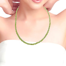 Natural Peridot 4mm Plain Ball Gemstone Necklace Jewelry