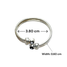 Adjustable German Silver Baby Open Kada Set Black Stone Accent  – Traditional, Lightweight Bangles