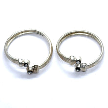 Adjustable German Silver Baby Open Kada Set Black Stone Accent  – Traditional, Lightweight Bangles