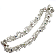 Traditional Multi-Layered German Silver Sound Bell Payal Anklet Set with Colorful Hearts and Engraved Motifs