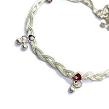 Stylish Twisted Style with Charms German Silver Anklet Pair Jewelry