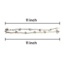 Stylish Twisted Style with Charms German Silver Anklet Pair Jewelry