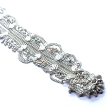 Multi-Layered German Silver with Anklet Pair with Bells Charms and Engraved Heart Motifs Payal