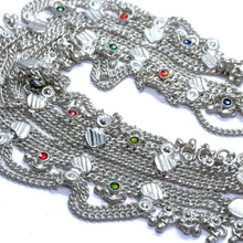 Multi-Layered German Silver with Anklet Pair with Bells Charms and Engraved Heart Motifs Payal