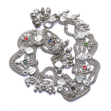 Traditional Multi Layered German Silver Payal Pair with Heart Motif and Anklet Bells