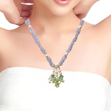 Natural Amethyst Citrine Swiss Blue Topaz Peridot Pearl Gemstone Necklace