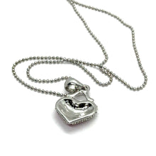 Pink Heart Pendant Beaded Chain Necklace with Rhinestone Charm – Cute and Stylish Fashion Jewelry