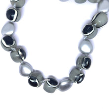 Bold Artisan Beaded Necklace in Simulated Monochrome Agate – Handmade Contemporary Statement Jewelry