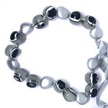 Bold Artisan Beaded Necklace in Simulated Monochrome Agate – Handmade Contemporary Statement Jewelry